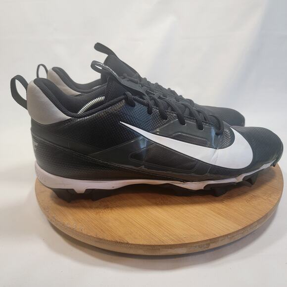 Nike Alpha Fast Flex Baseball Sneakers Shoes Men 13 Black White - Picture 3 of 14